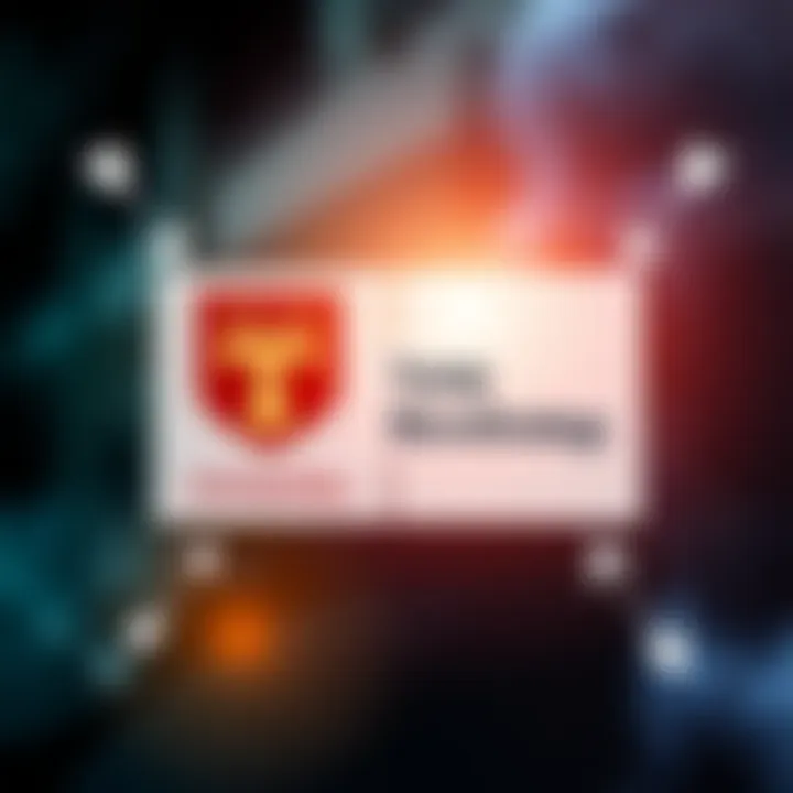 A graphic showing the logo of Trump University alongside MicroStrategy's logo, with arrows indicating their relationship.