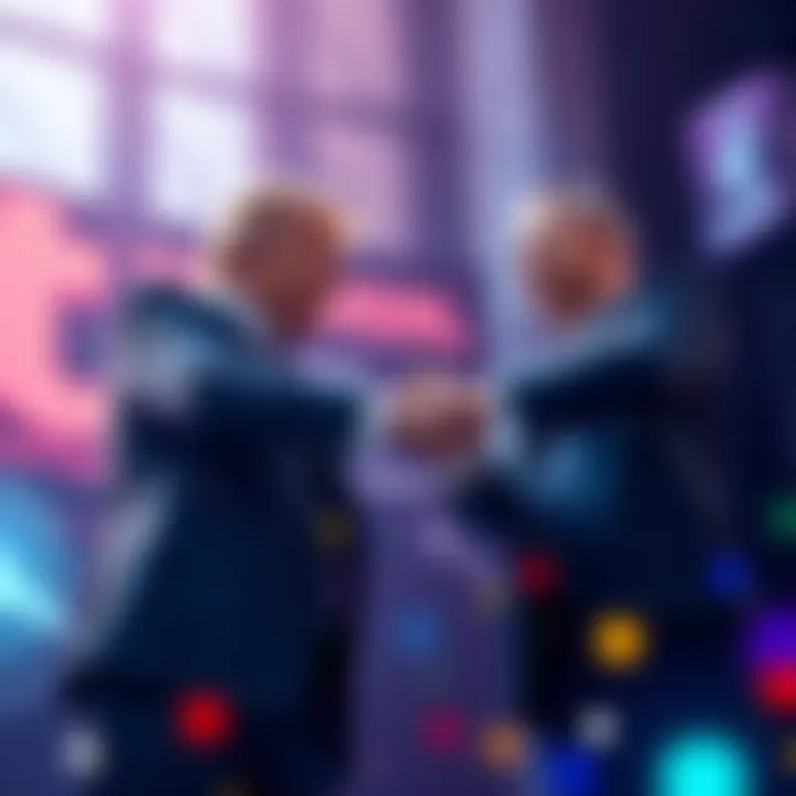 Trump’s World Liberty and Aster representatives shaking hands to mark their new partnership