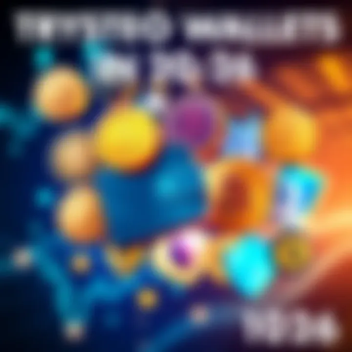 Illustration of various crypto wallet icons with a focus on security and usability