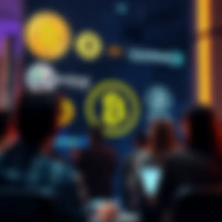 A graphic showing various trusted Bitcoin exchange logos like Gemini, with a person discussing options in a forum setting.