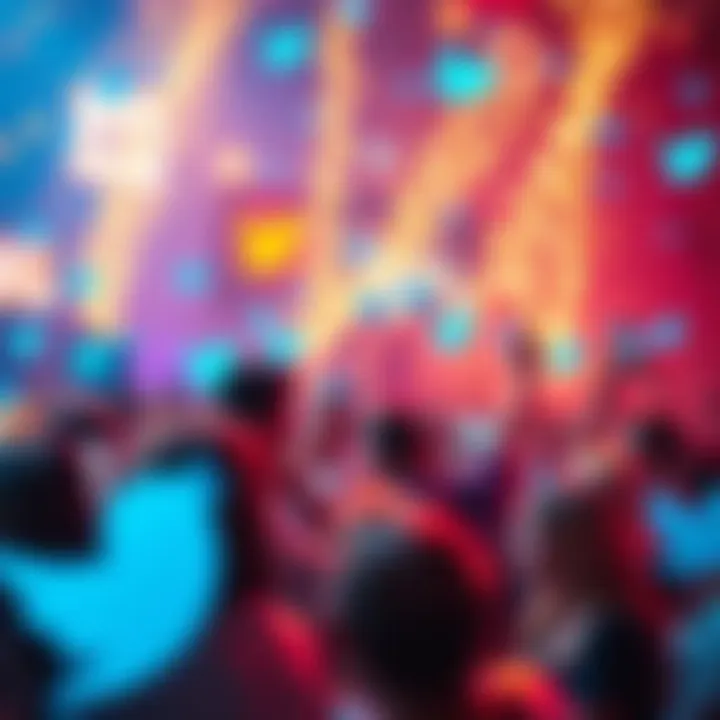 A dynamic scene capturing the vibrant energy of Twitter discussions