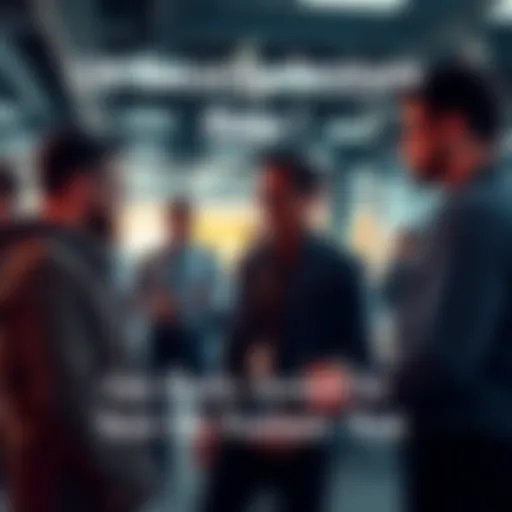 A group of people discussing a new security feature in a modern office environment.