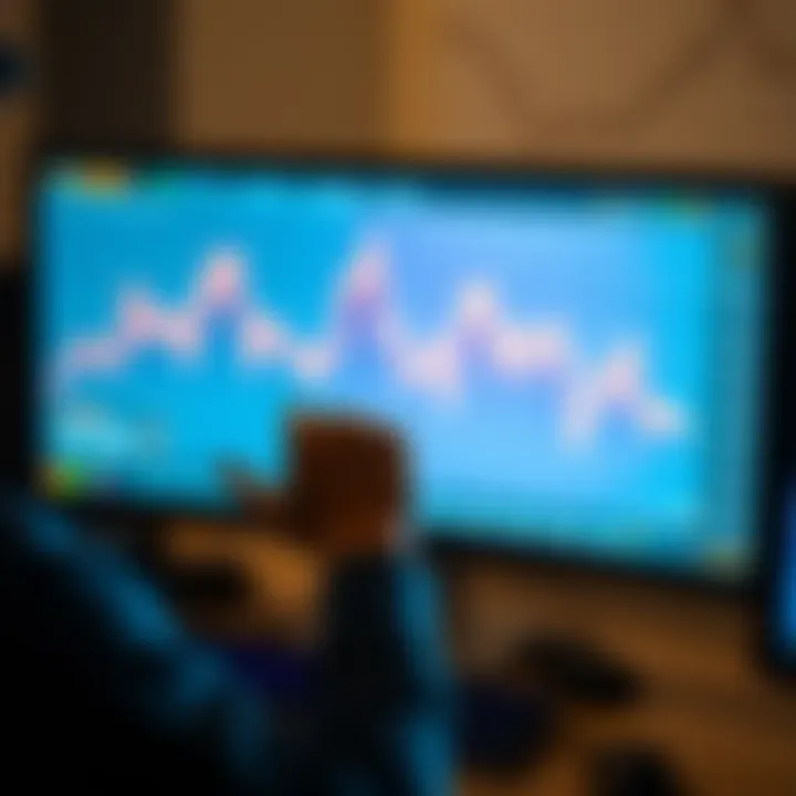 Understanding Crypto Losses A person looking at a computer screen displaying fluctuating cryptocurrency prices, showing a downward trend. They appear thoughtful but calm, representing the concept of unrealized losses.