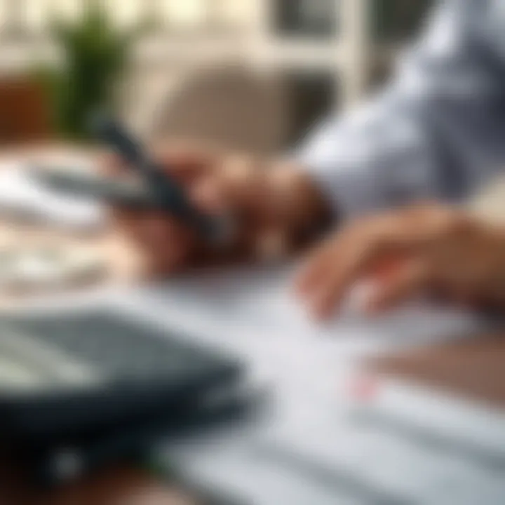 Understanding Tax Responsibilities A close-up of a person filling out a tax form with a calculator and financial documents on the table.