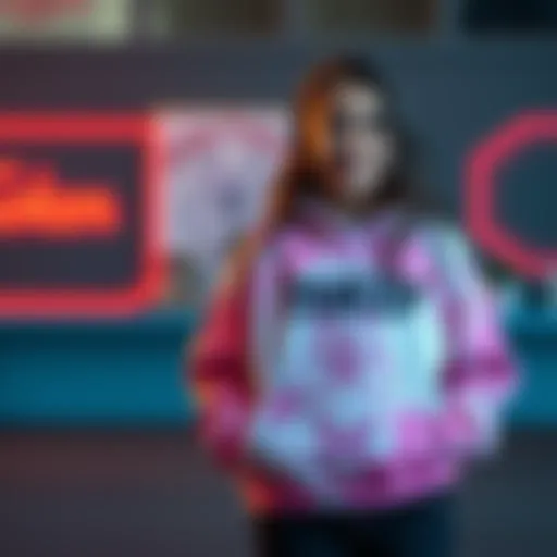 Unique Sleep Token Hoodie A 15-year-old girl stands proudly next to her custom hoodie, designed with a bleach pattern inspired by her favorite music group, Sleep Token.