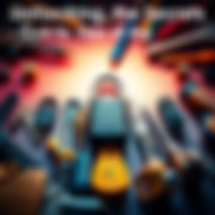 A collection of various unlocking tools and techniques showcased creatively