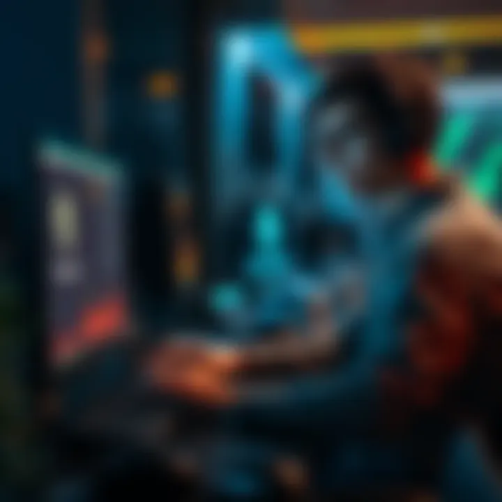 A person using a computer to unstake Ethereum on Ledger Live, looking focused and determined