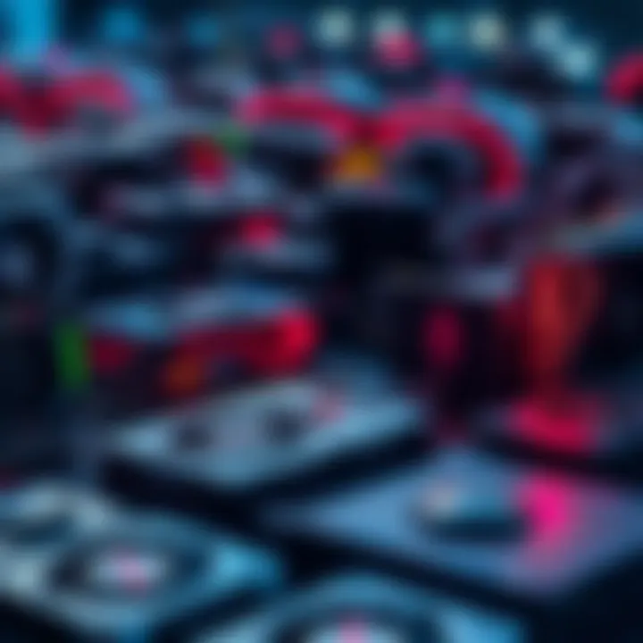 A collection of graphics processing units (GPUs) sitting idle, representing the impact of Ethereum's switch to proof-of-stake.