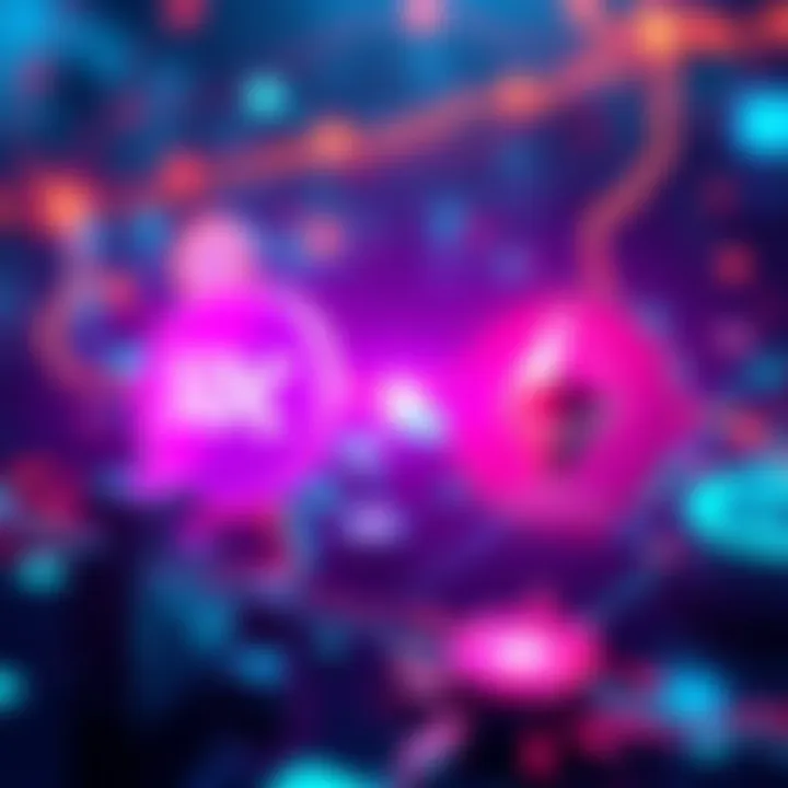 Visual representation of USDC conversion process between Base and Ethereum with crypto elements