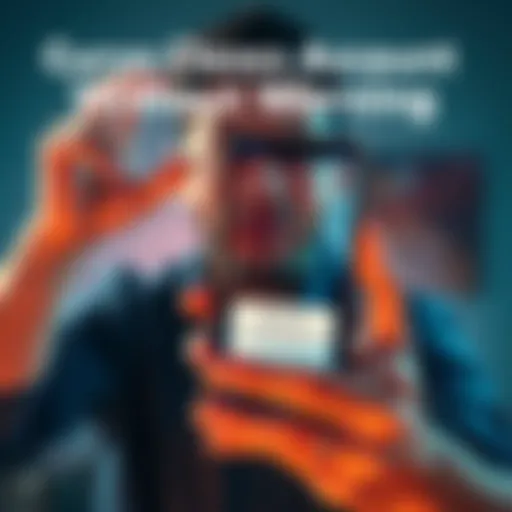 Frustrated person holding a smartphone with a notification about account closure on screen