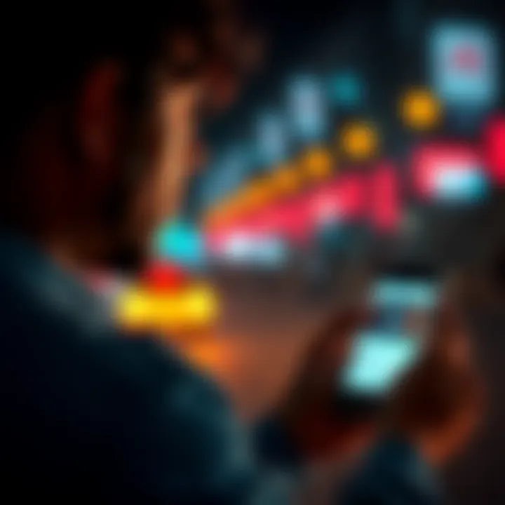 A person looks at their phone showing the AE app interface, reflecting on their journey to earn the first $5 over 27 days.