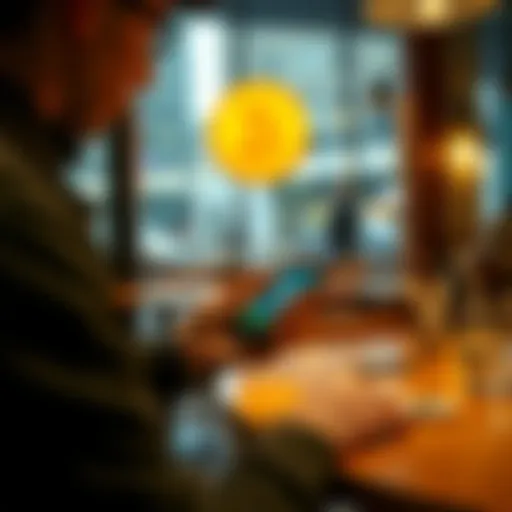 A person using a smartphone to pay with BCH at a cafe, showing a positive transaction experience.