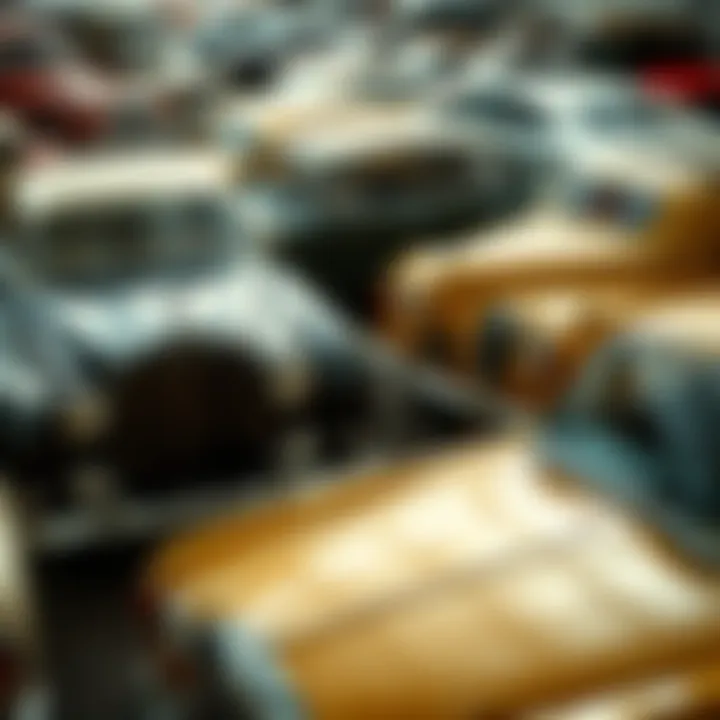 A collection of vintage cars including a Rolls Royce and Lagonda, showcasing their visible problems and wear, highlighting the topic of problematic car sales.