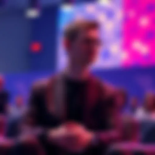 Vitalik Buterin speaking at a conference about the future of blockchain technology and Layer 2 solutions.