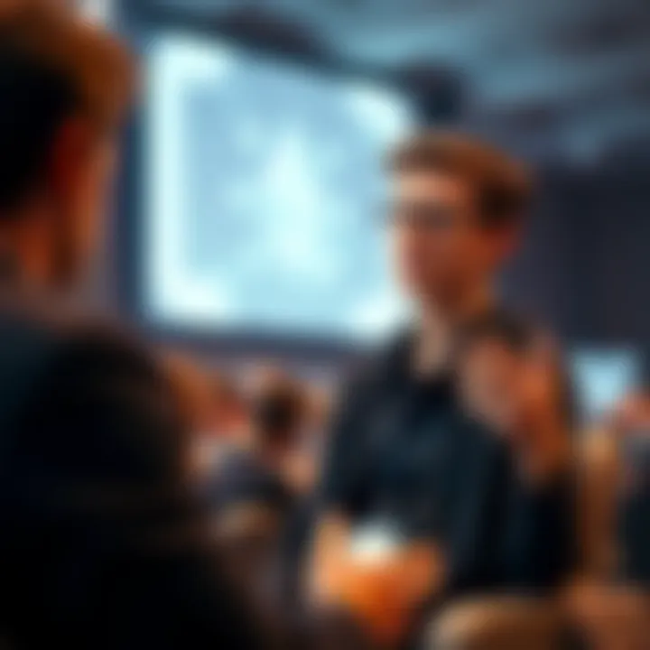 Vitalik Buterin speaking at a conference about new strategies for Ethereum's blockchain