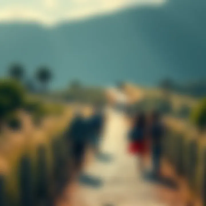 Walking Path Memory People walking on a scenic path, recalling their favorite spots from 2016.