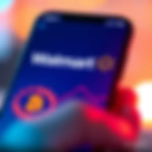 Walmart's OnePay Banking app screen showing cryptocurrency trading feature