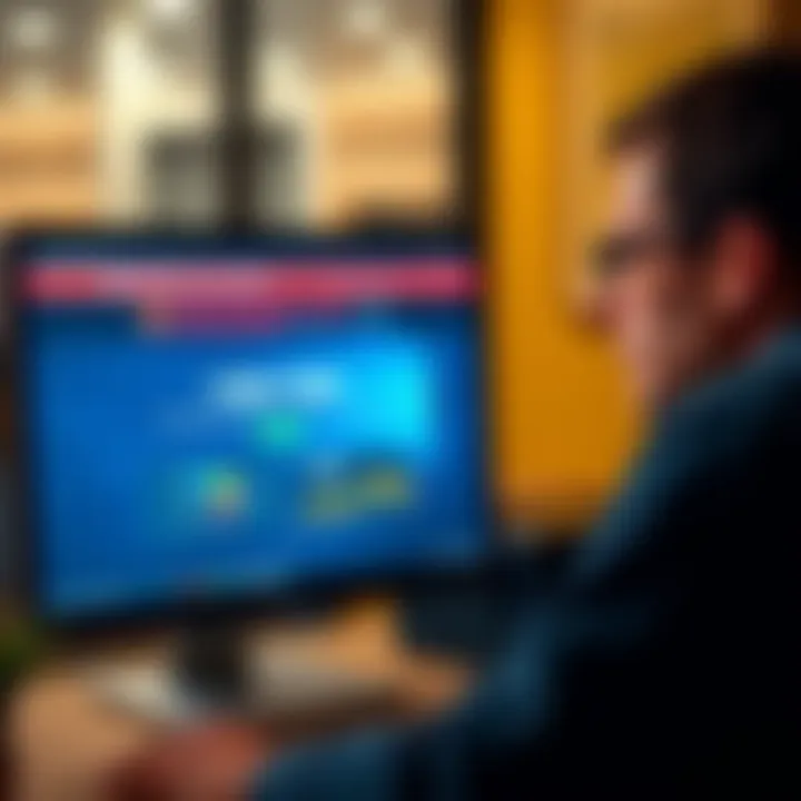 A person looking at their computer screen with concern, noticing a website that looks similar to the Ledger site, warning others about the Ledgar scam.