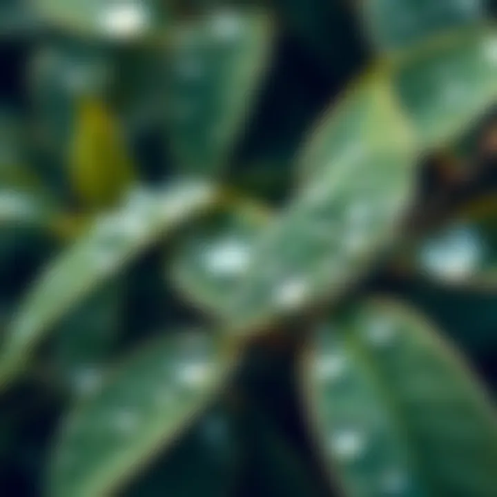 Water Droplets on Leaves Close-up of water droplets on green leaves, showcasing the importance of water in nature.