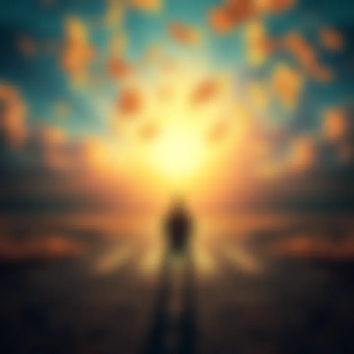 A person standing at a crossroads, pondering choices for a wealthy future, surrounded by symbols of finance such as money and charts.