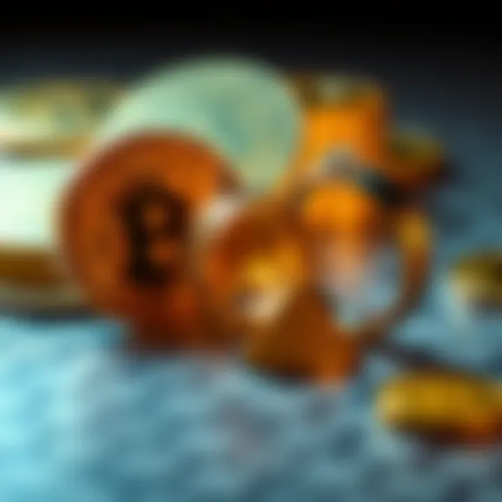 A pair of wedding rings next to symbols representing cryptocurrency. The scene highlights the financial comparison between marriage and crypto investments.
