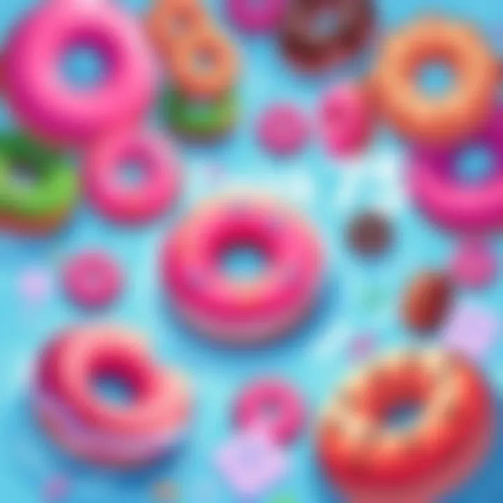 A collage of discussions and trends in the Donut Pool, featuring donuts and community feedback illustrations.