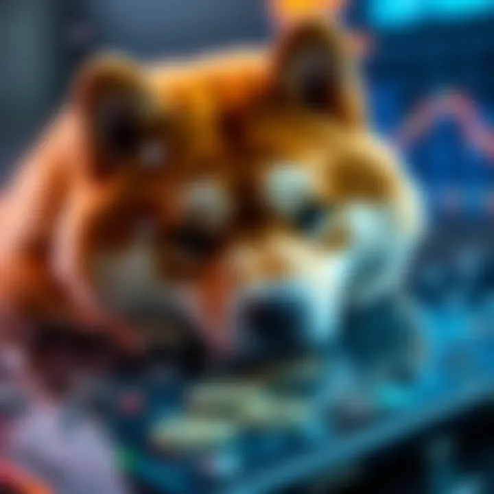A close-up of a wet phone screen with Shiba Inu cryptocurrency tokens visible on the screen, symbolizing a trading mistake