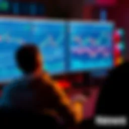 A person sitting in front of a computer, analyzing Bitcoin withdrawal options with financial charts on the screen.