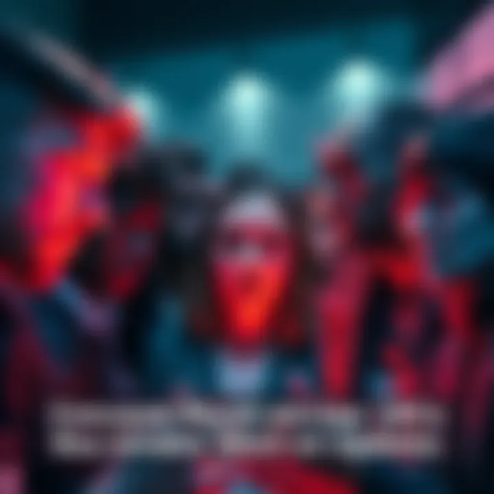 A group of concerned people discussing their fears about the LRC project's future, showing expressions of worry and uncertainty.