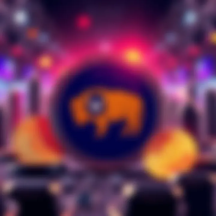 A visual representation of Wyoming's new stable token $FRNT on the Hedera network, featuring digital currency symbols and the Wyoming state flag.