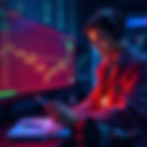 A trader analyzing XLM price charts with notes about recent announcements and funding rates