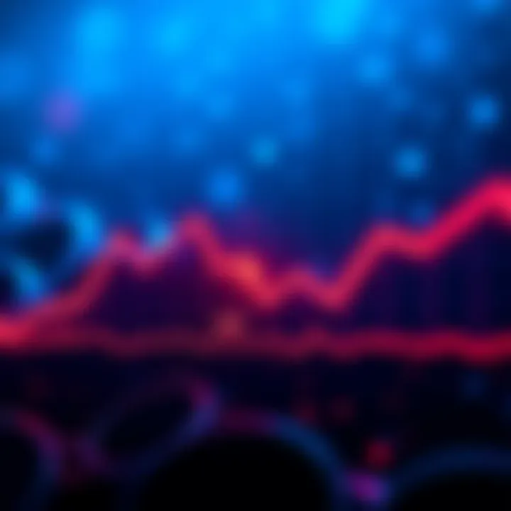 A downward trend line graph showing XRP price drop, with a red arrow indicating a decrease, representing the recent 7% decline in value.