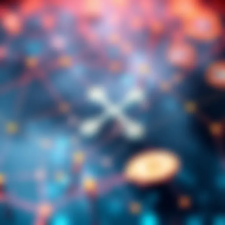 A visual representation of the Ripple network and XRP as a digital currency, illustrating their roles in global finance.